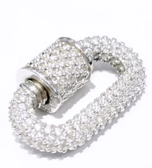 14k White Gold Diamond Chubby Baby Lock