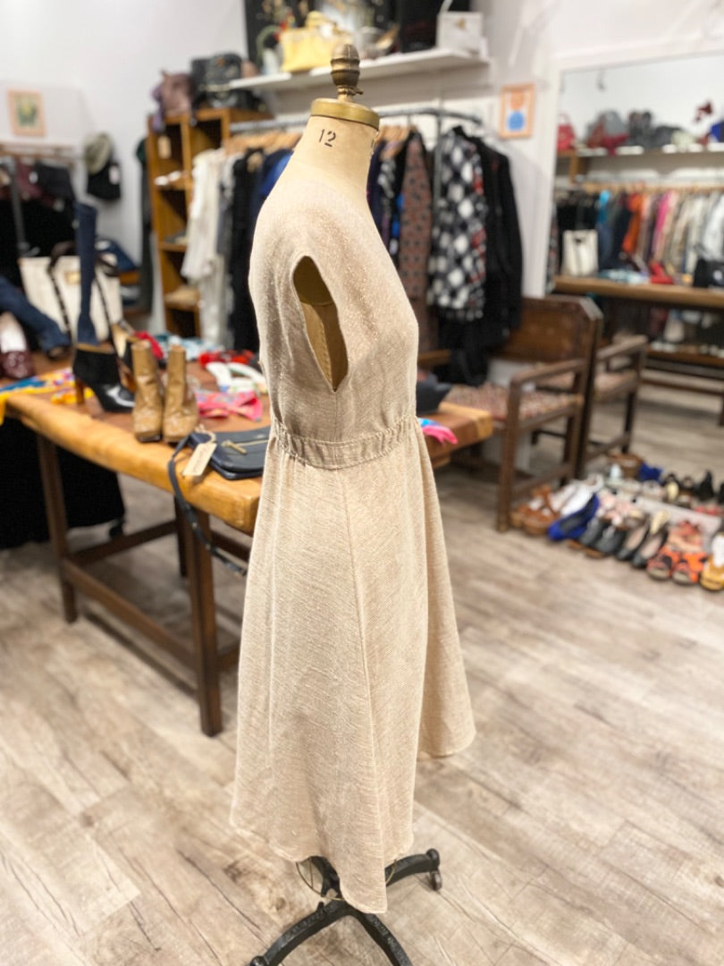 Zero Maria Cornejo Tan Metallic Knit Dress, 8
