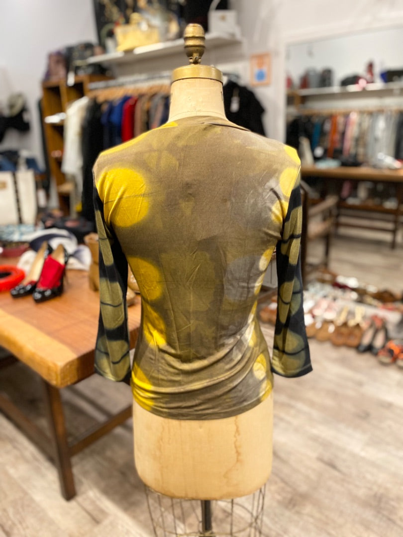 Ocelot Yellow Green Dye Blouse, Medium