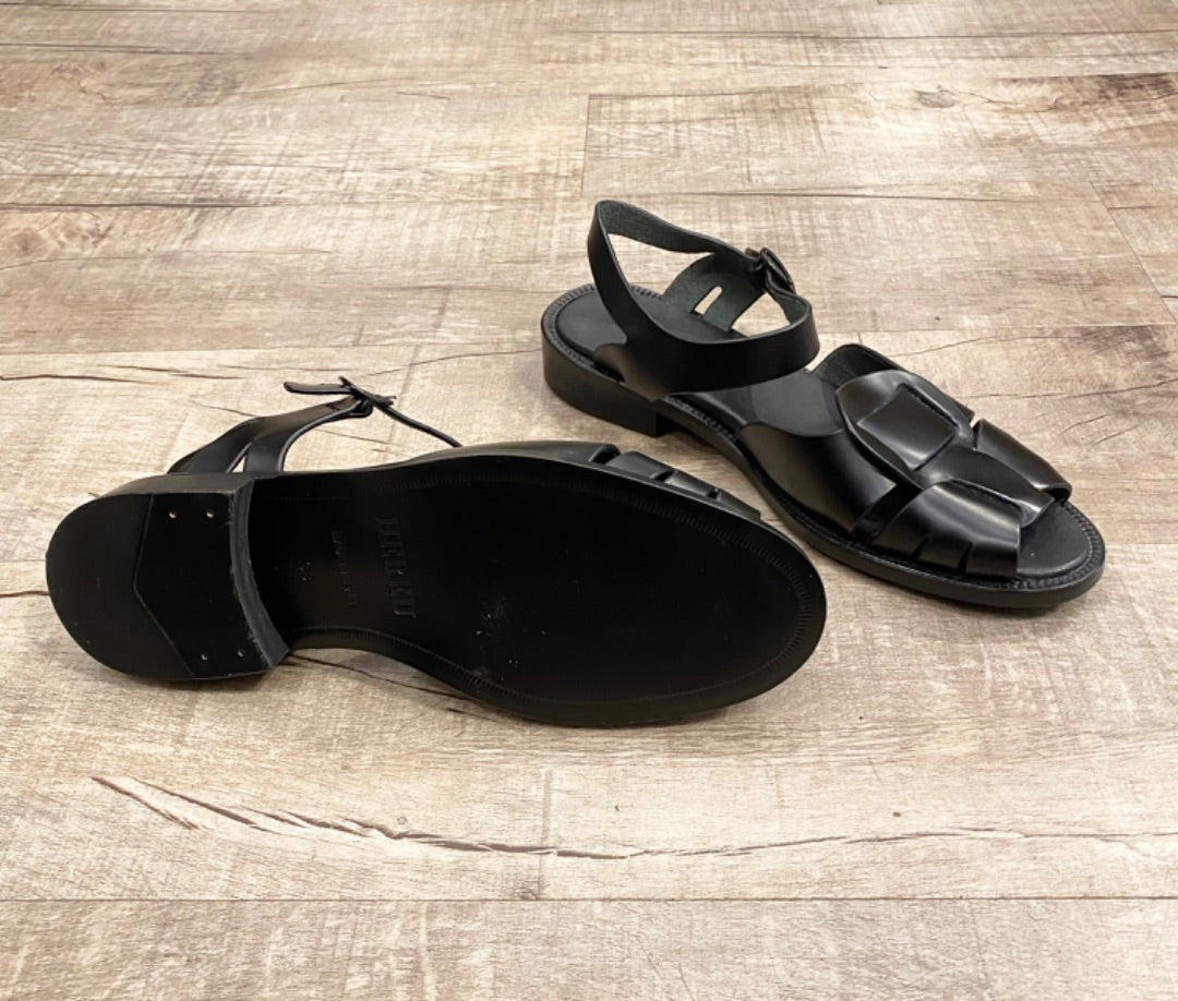 Hereu Black Leather Sandals, 38