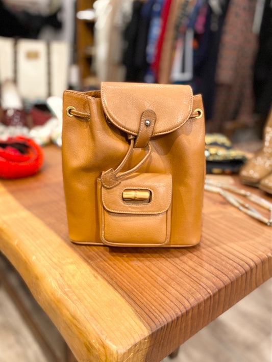 Gucci Tan Leather Backpack, OS