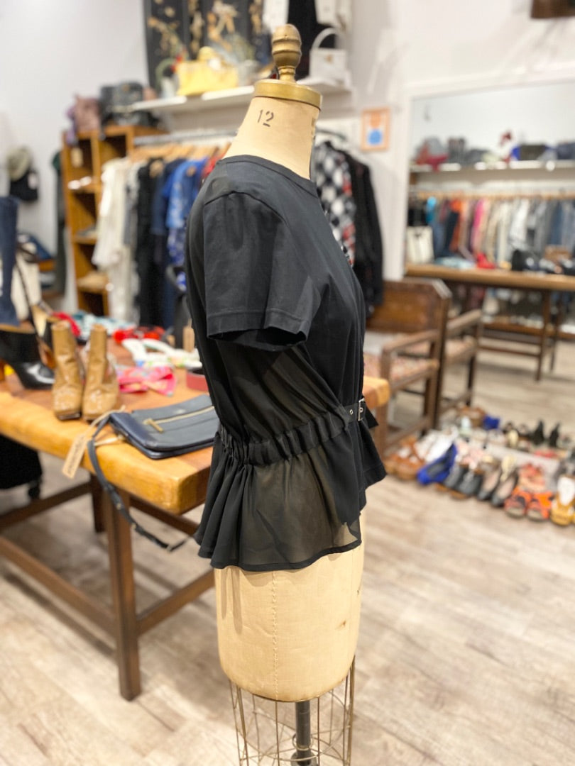 Noir Kei Ninomiya Black Belt Blouse, 8
