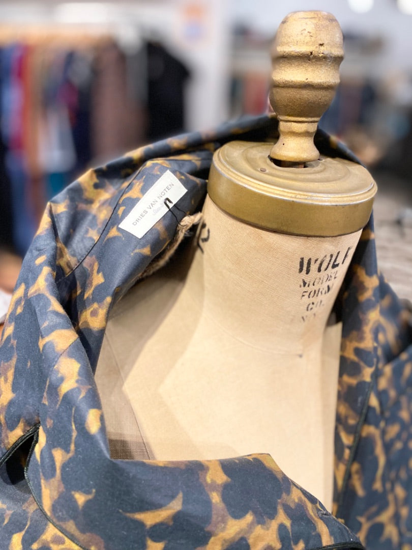 Dries Van Noten Leopard Cotton Dress, 36