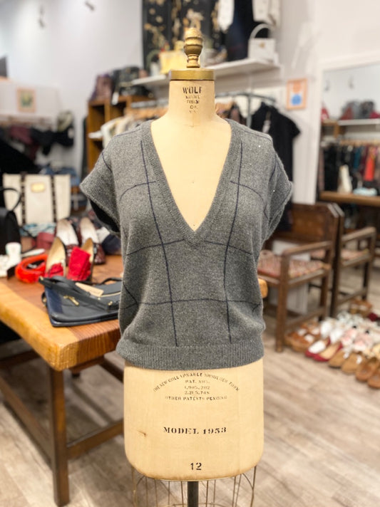 Brunello Cucinelli Grey w/ Sequin Vest, Small