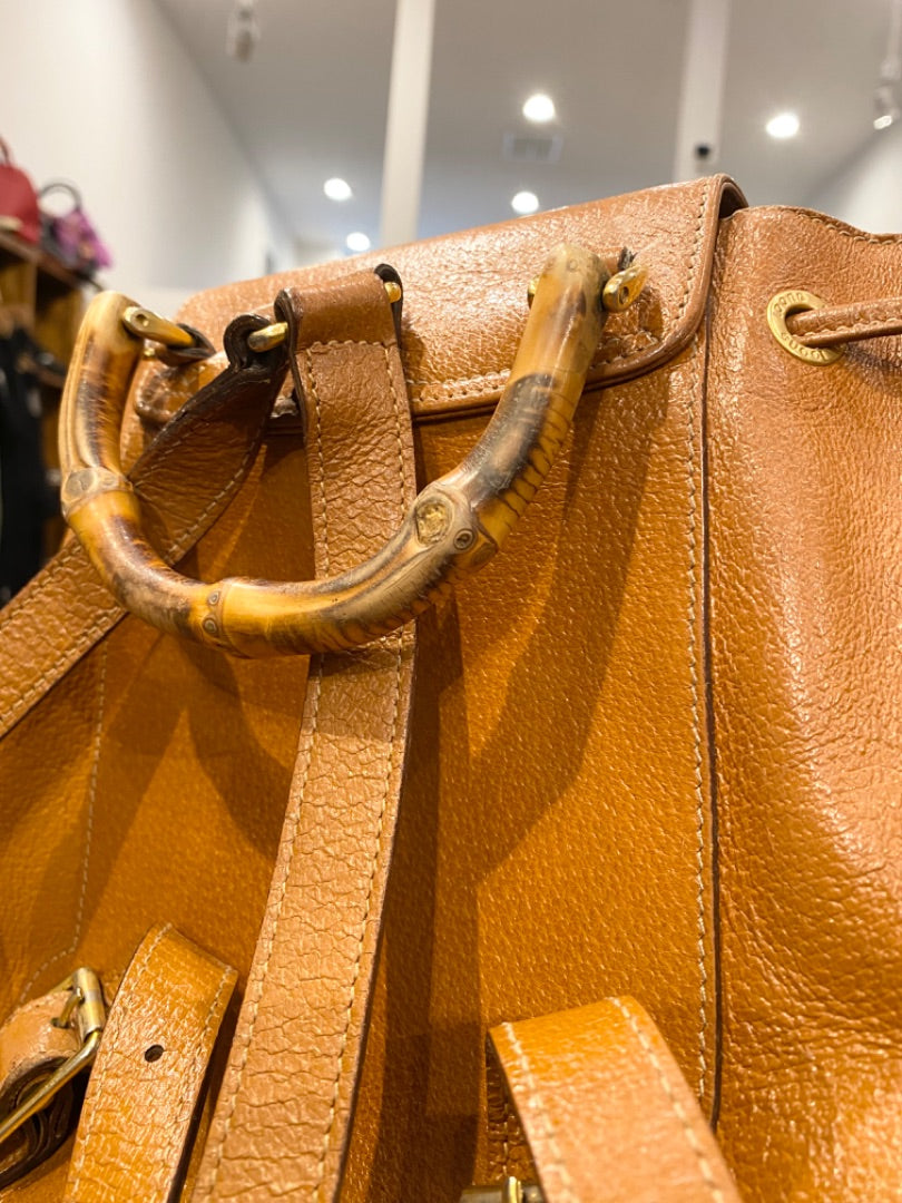 Gucci Tan Leather Backpack, OS