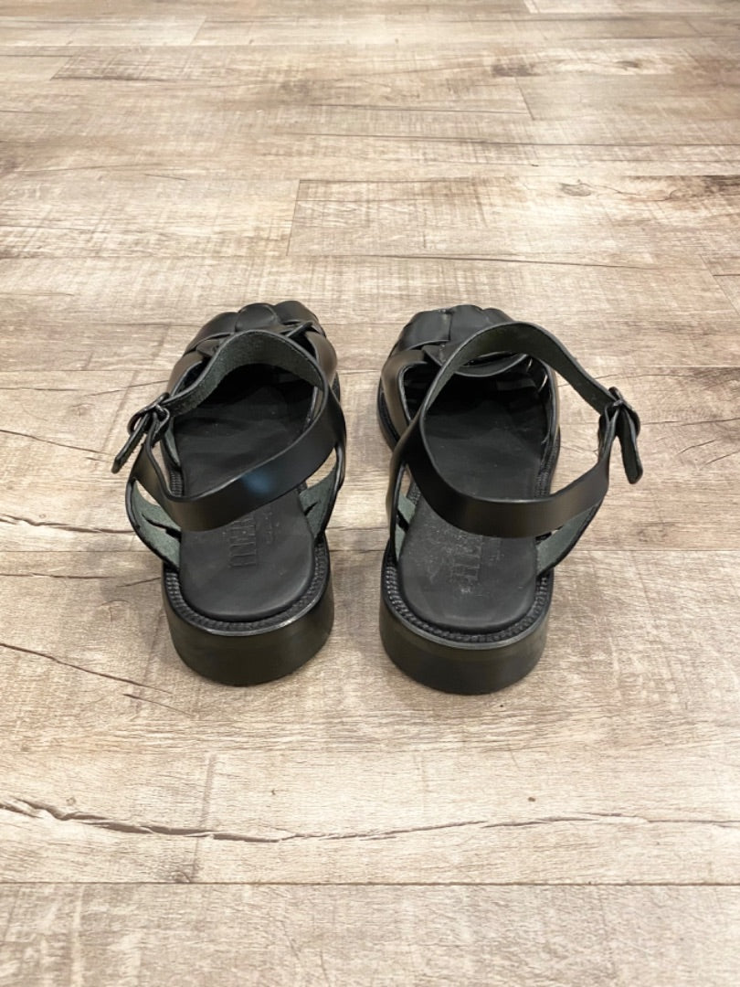 Hereu Black Leather Sandals, 38