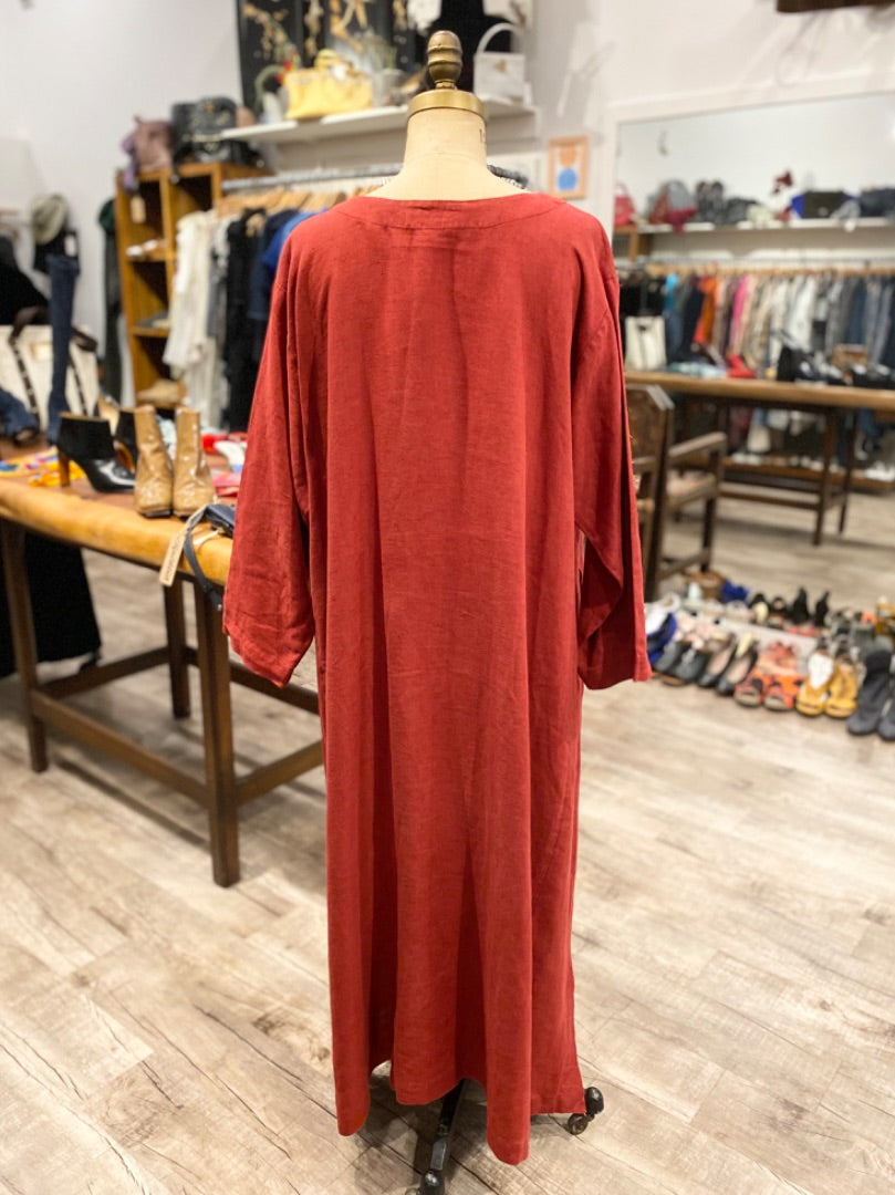 Eskandar Red Linen Dress, 1