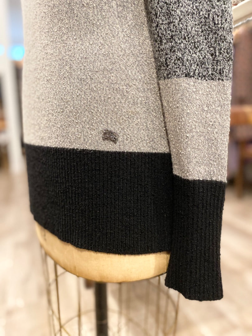Burberry Brown/Grey Button Sweater, Large
