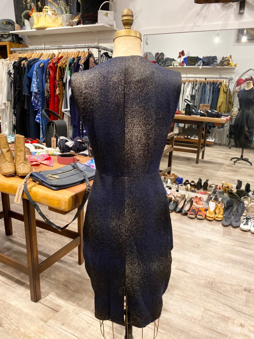 Maria Cornejo Black Speckled Sleeveless Midi Dress, 8
