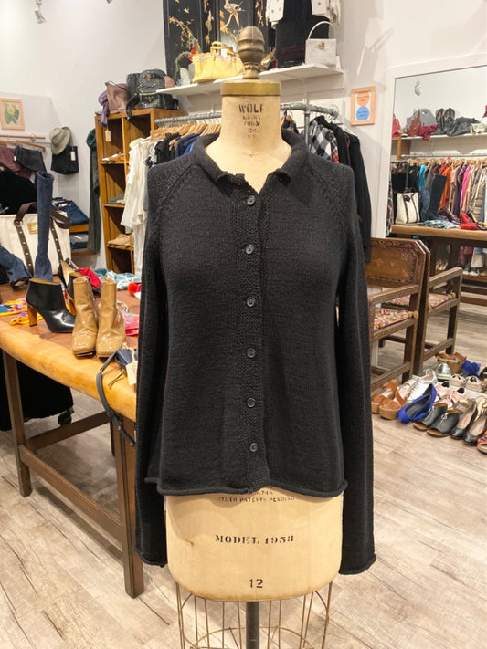 Rundholtz Black Label Black Cardigan, Small