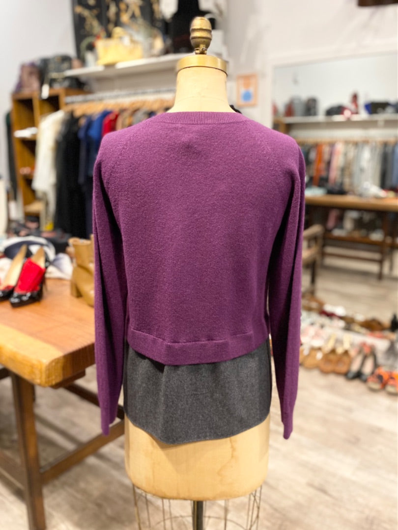 Carven Purple/Grey Sweater, Medium