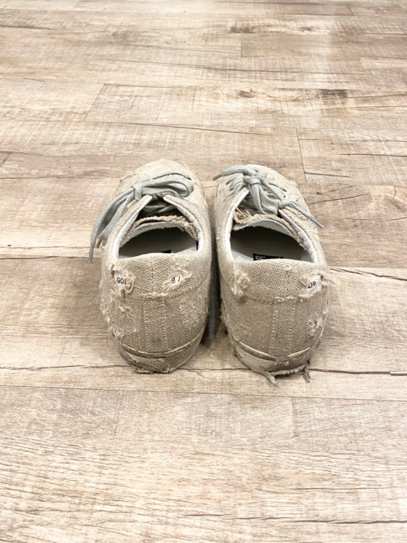 Golden Goose Tan Linen/Sequin Sneakers, 38