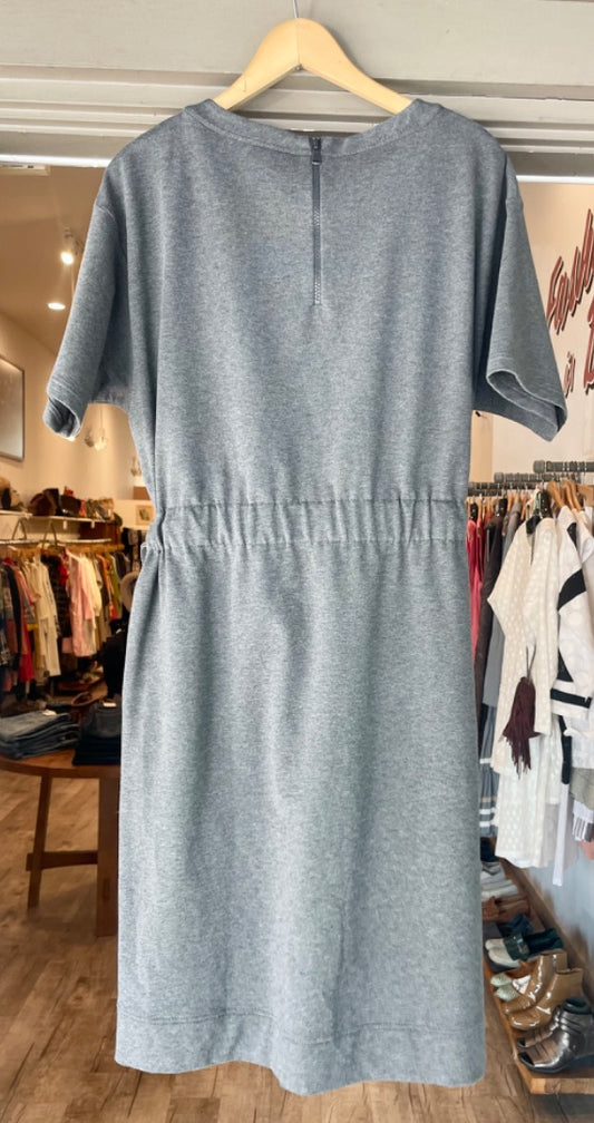 Brunello Cucinelli Grey Cotton Dress with Belt, Medium