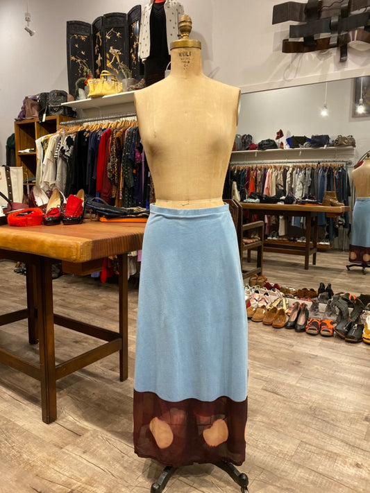 Ocelot Blue with Hand Dyed Brown Skirt, Small