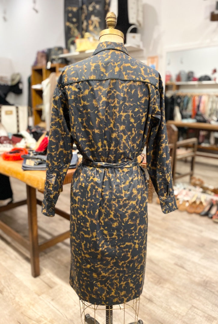 Dries Van Noten Leopard Cotton Dress, 36