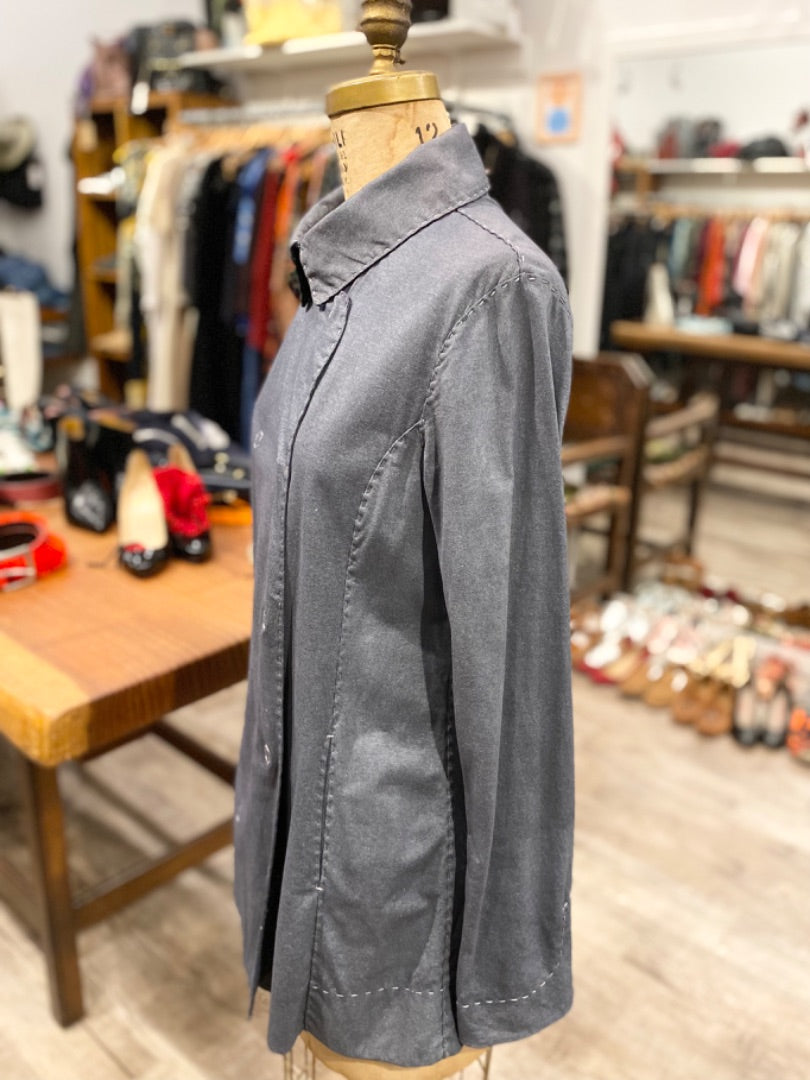 Alabama Chanin Grey Metallic Jacket, Small