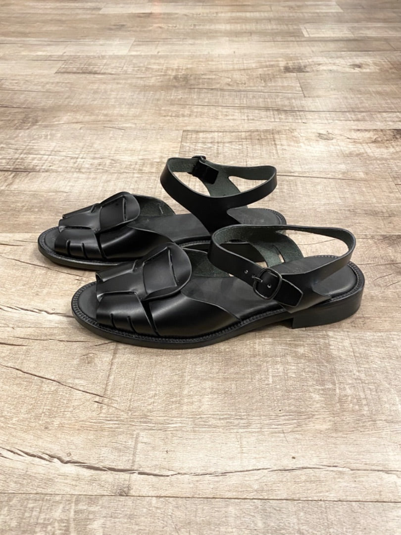 Hereu Black Leather Sandals, 38