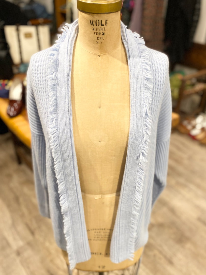 Intermix Light Blue Wool/Cashmere Cardigan, Small