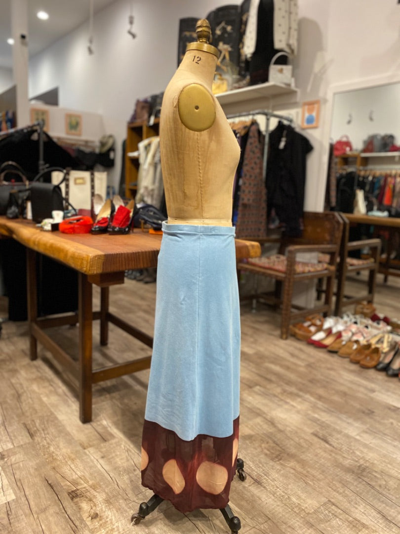 Ocelot Blue with Hand Dyed Brown Skirt, Small