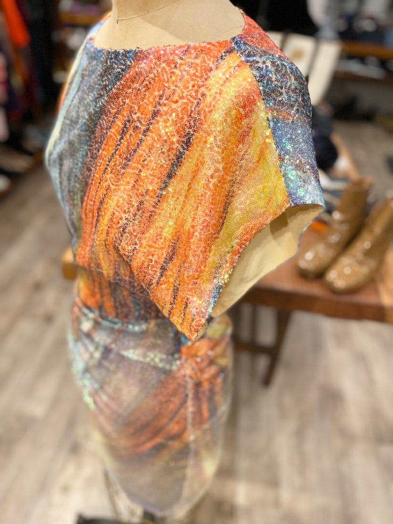 IMFL Multicolor Sequin Dress, Small