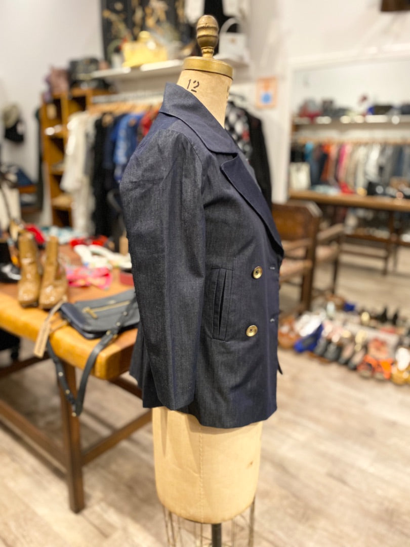 Erica Tanov Denim Button Jacket, 0