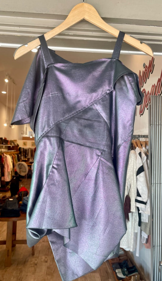 Issey Miyake Purple Metallic Layer Blouse, 2