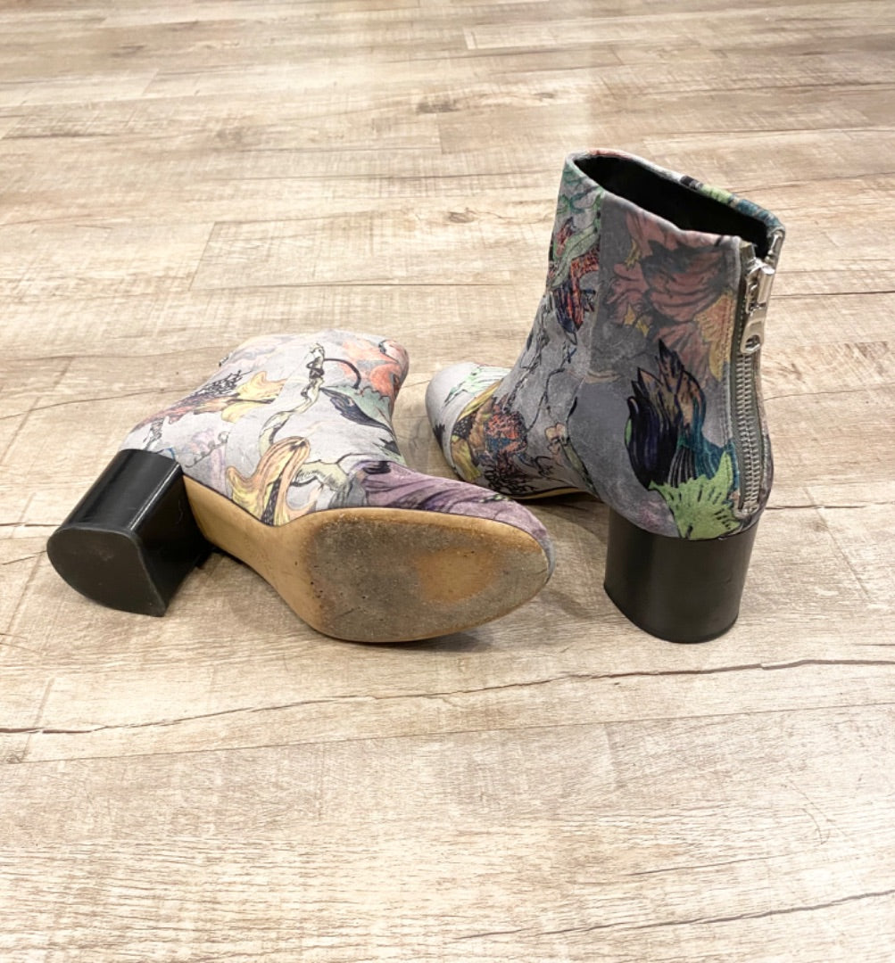 Rag & Bone Floral Floral Velvet Ankle Boots, 38