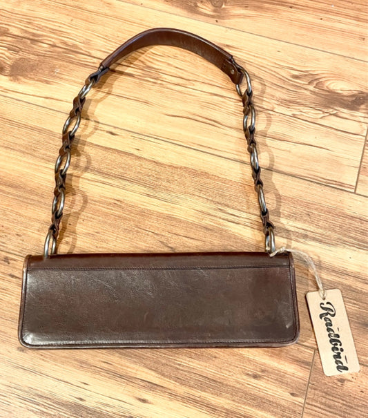 Yves Saint Laurent Brown Horizontal Leather Purse, OS