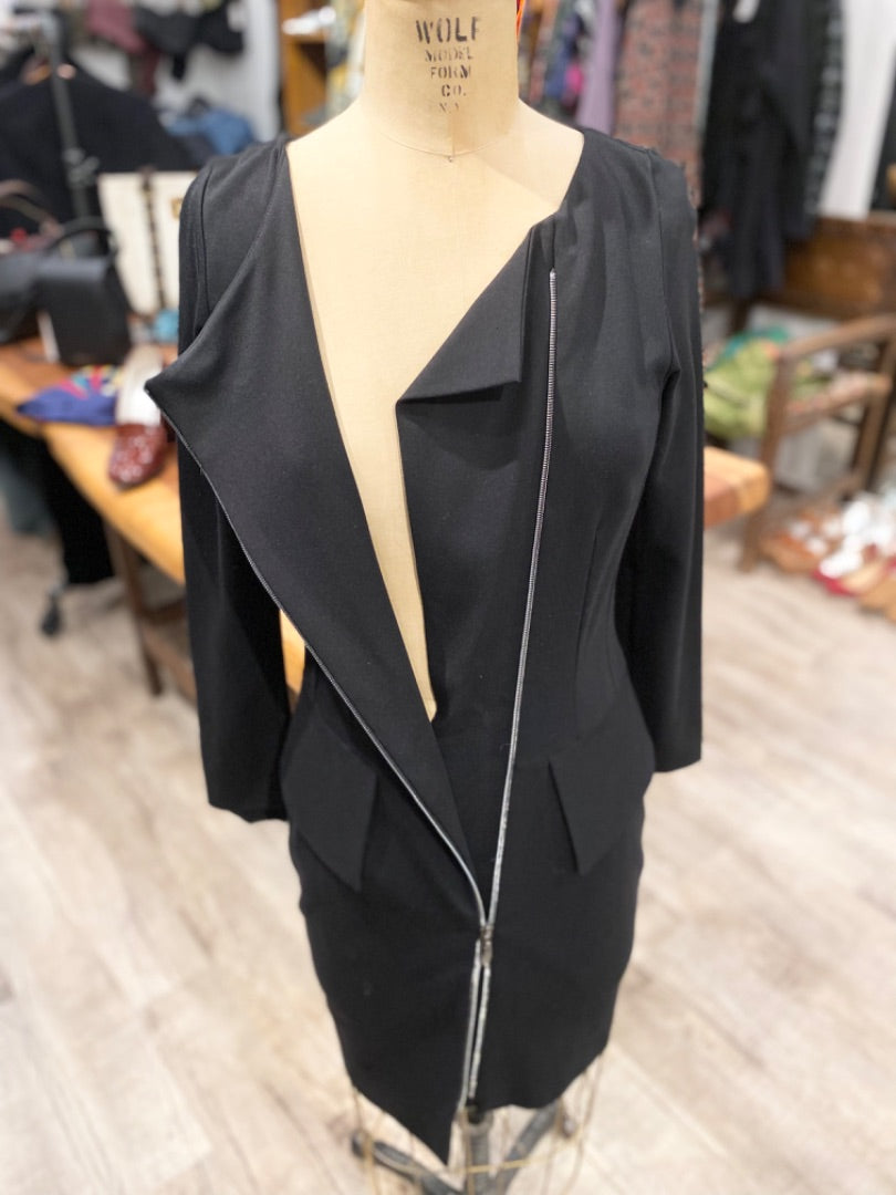 Cop. Copine Black Zip Dress/Jacket, 40