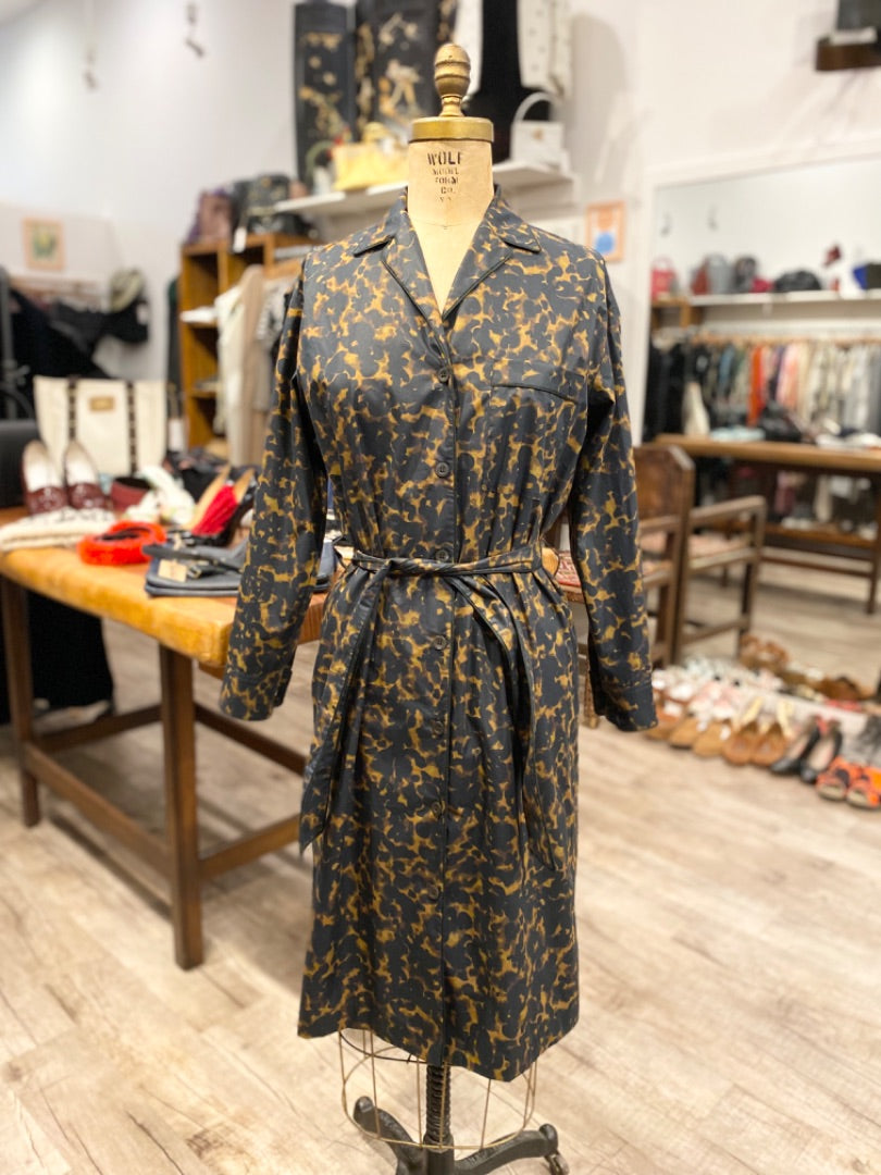Dries Van Noten Leopard Cotton Dress, 36