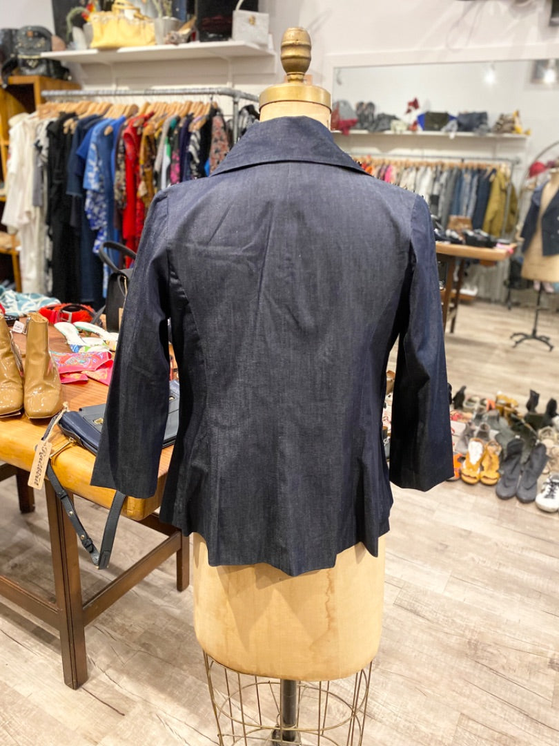Erica Tanov Denim Button Jacket, 0