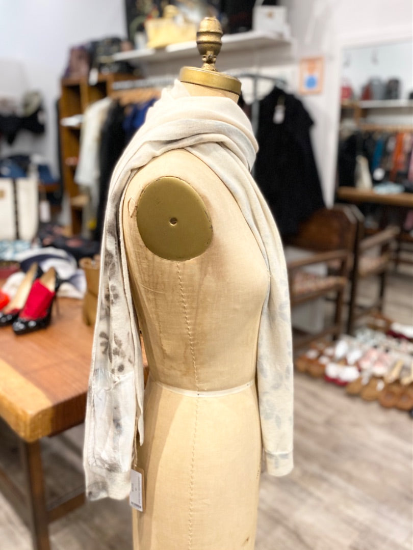 Cashmere/Silk Cream Scarf, OS