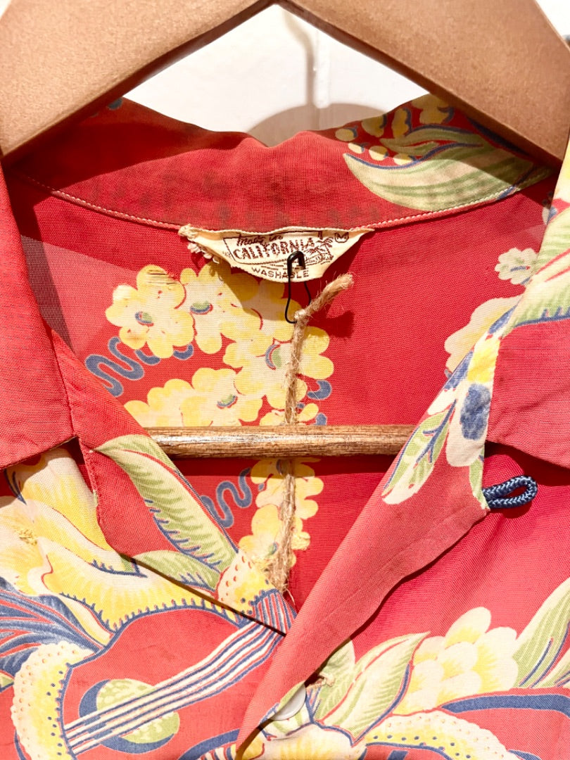 California Red 40s ALOHA Shirt, Large