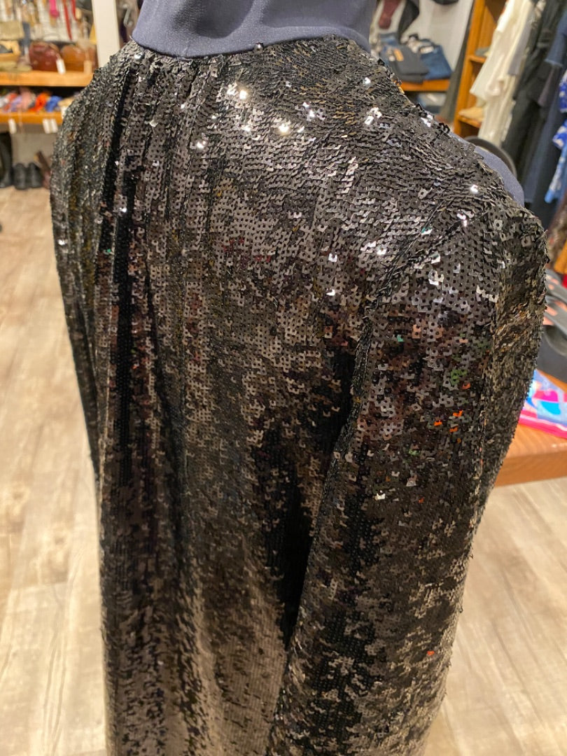 Tibi Black Sequin Maxi Dress, 6