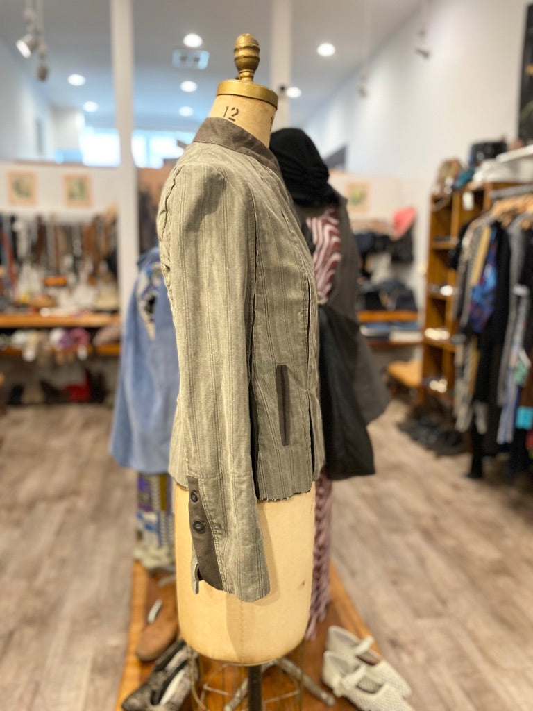 Gary Graham Grey Hook Front Jacket, Small