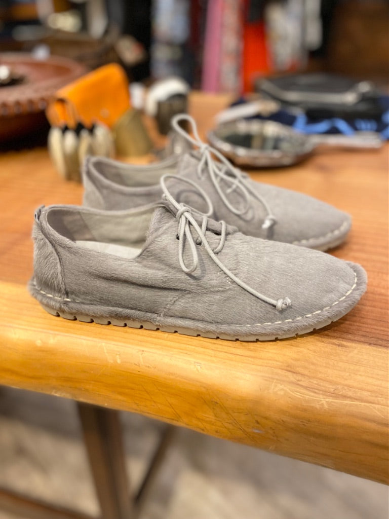 Marsell Grey Pony Hair Shoes, 37.5