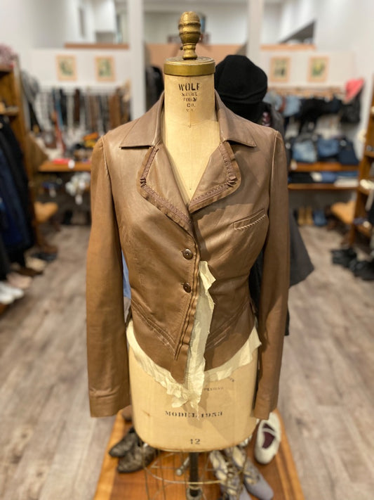 Nigel Preston Brown Leather Jacket, 42