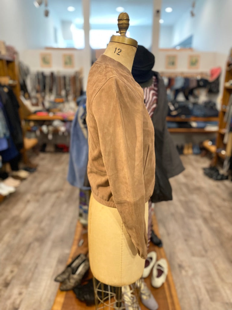 Theory Brown Suede Bomber, P