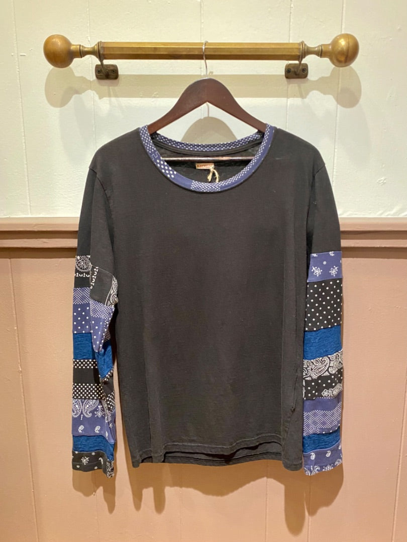 Kapital Black/Blue L/S Bandana Tee, 3