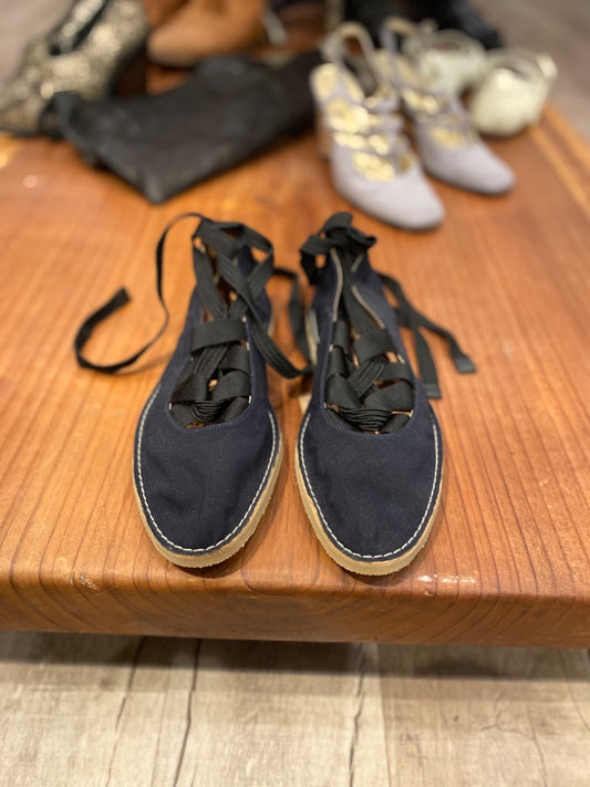 Dries Van Noten Navy Espadrilles, 38