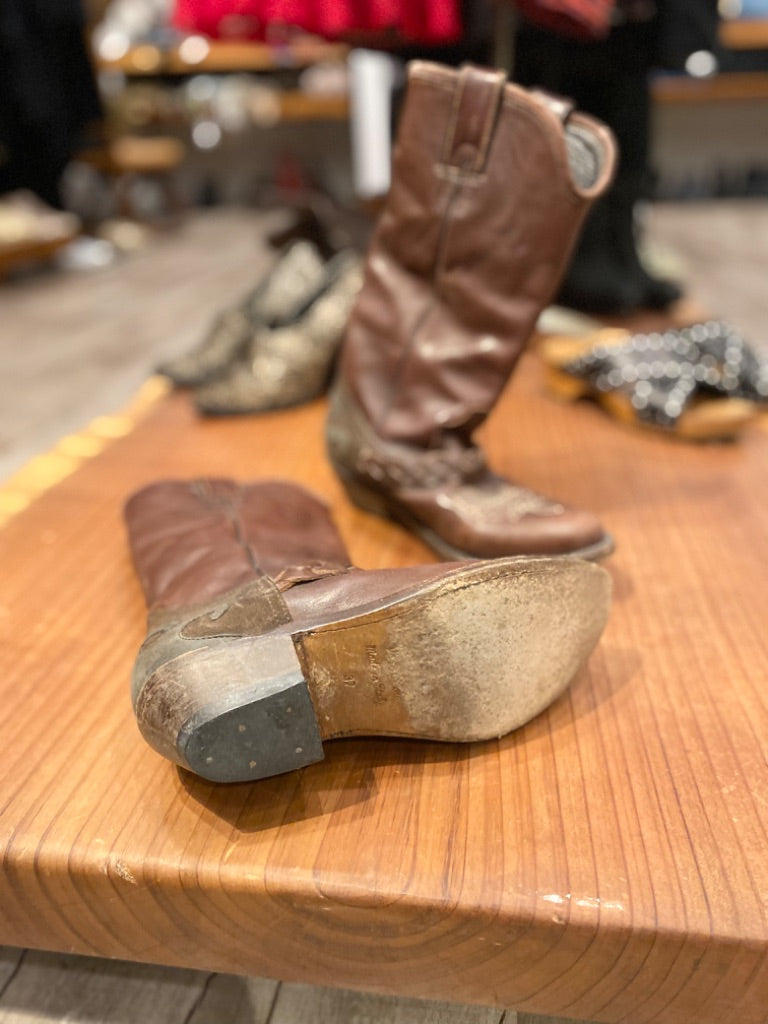 Golden Goose Brown Cowboy Boots, 7