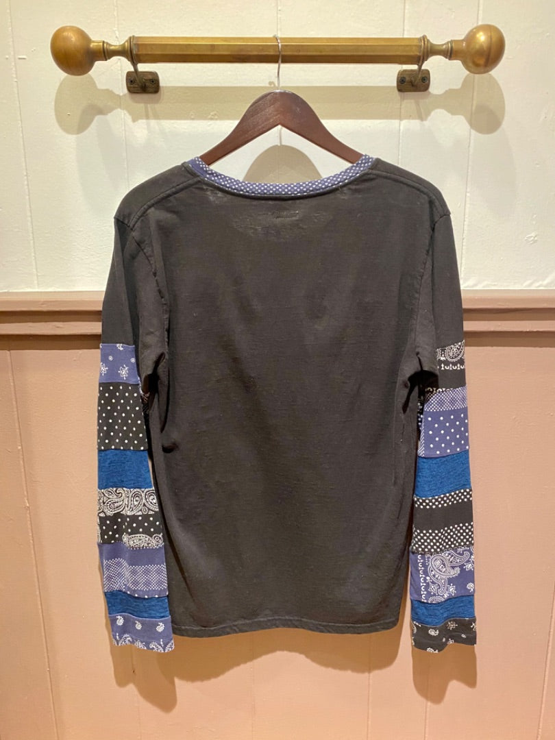 Kapital Black/Blue L/S Bandana Tee, 3
