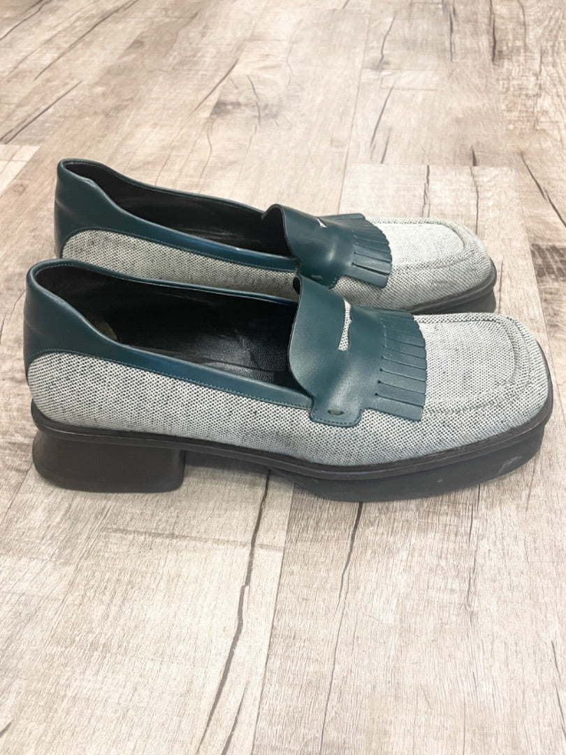 Prada Green Textured Oxfords, 40
