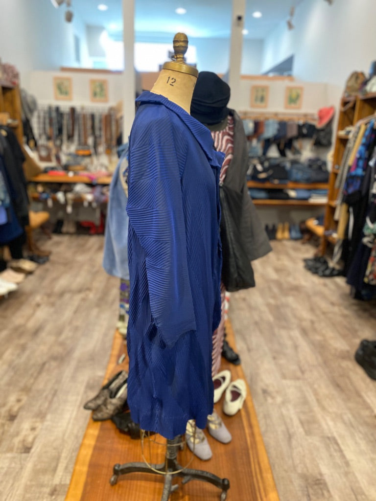 Issey Miyake Blue Pleated Coat, 2