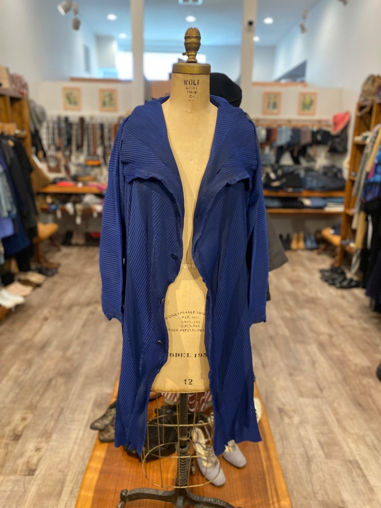 Issey Miyake Blue Pleated Coat, 2