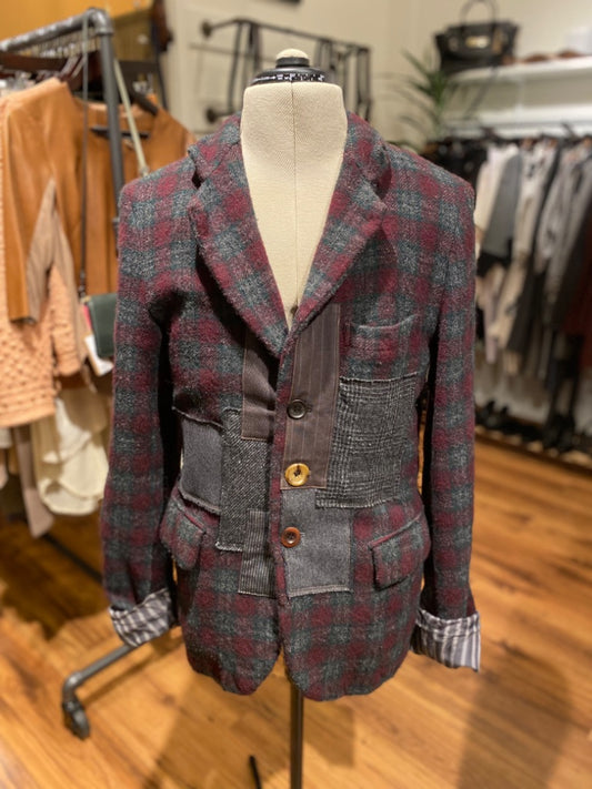 Junya Watanabe Burgundy Cut Out Blazer, Medium