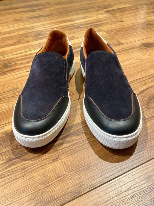 Ermenegildo Zegina Navy/Brown Suede Loafers, 12