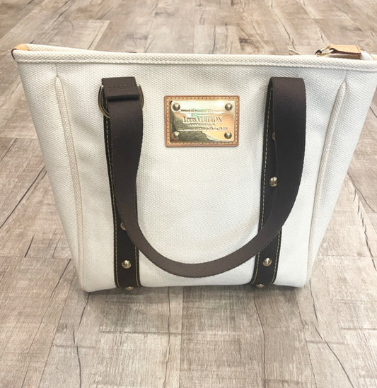 Louis Vuitton Cream Print Canvas Tote, Large