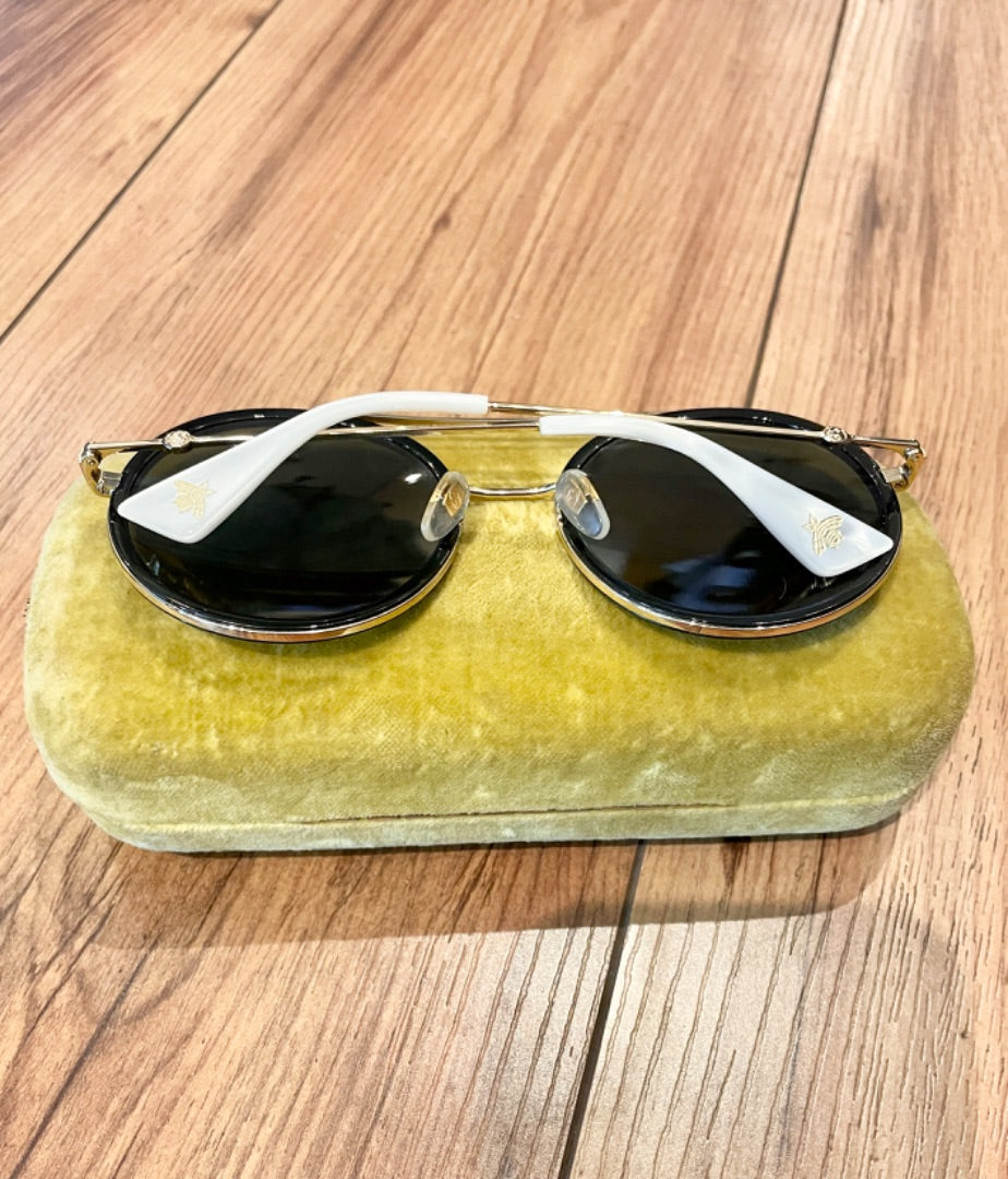 Gucci Black/White Tiger Sunglasses, OS