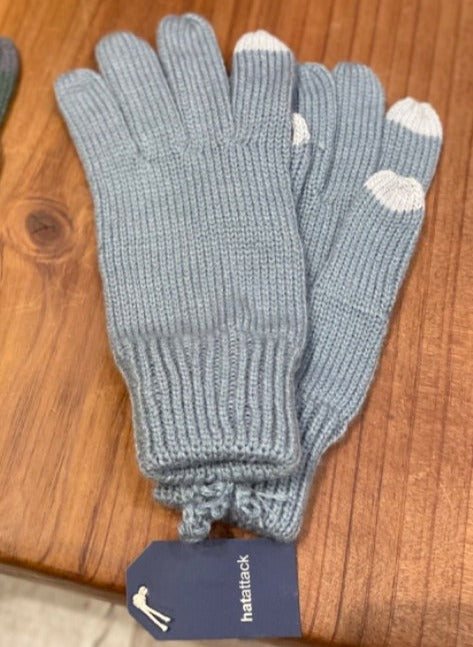 Hatattack Grey Striped Texting Gloves, OS